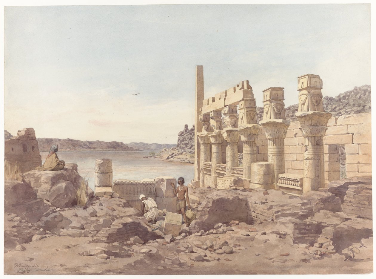 Ansicht der Tempelruinen in Philae bei Assuan von Willem de Famars Testas