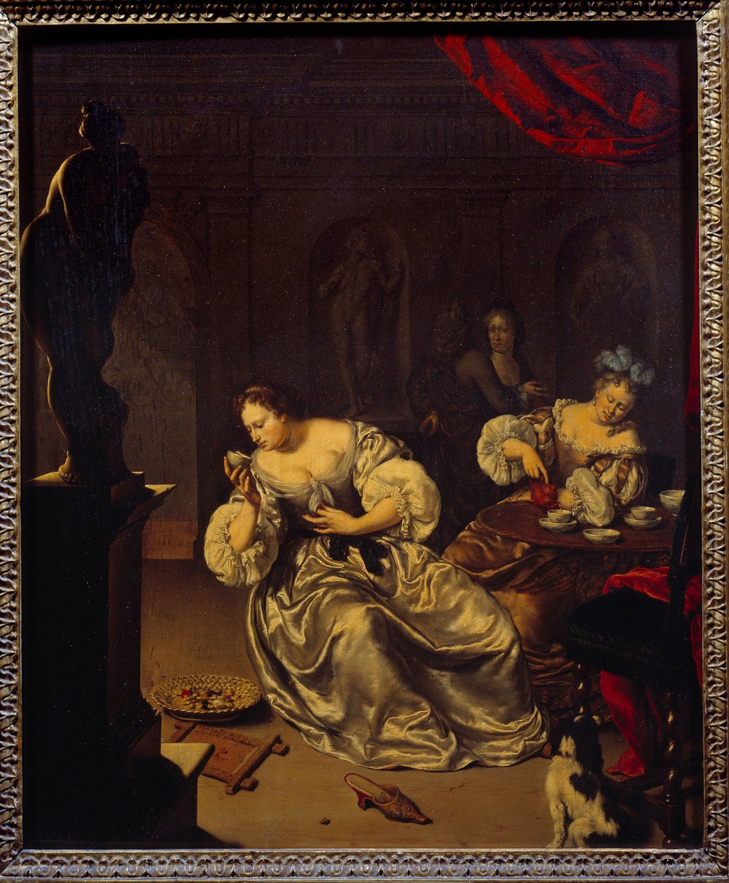 Die Frauen des niederländischen Adels beim Tee von Willem Van Mieris