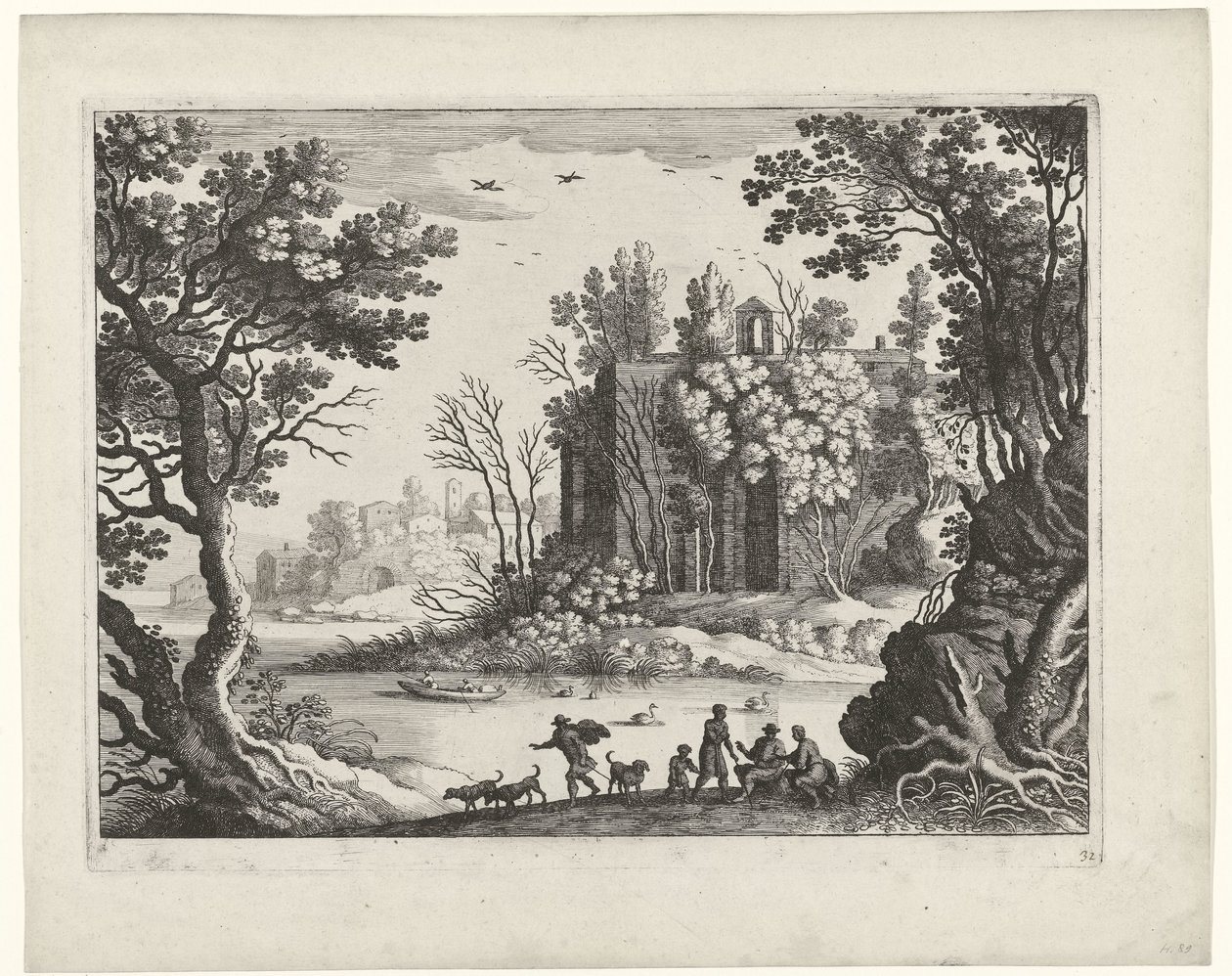 Gebäude an einem Fluss von Willem van Nieulandt (II)