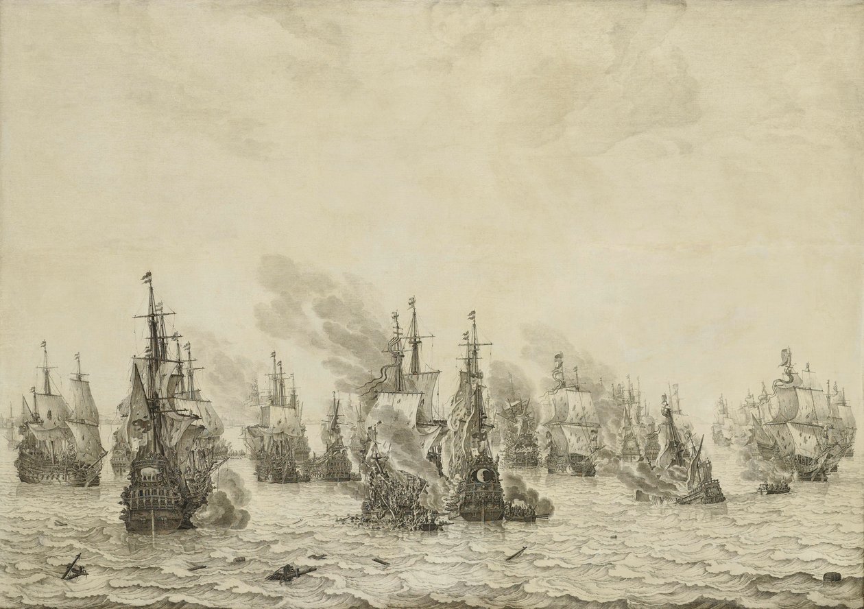 Die Schlacht von Livorno von Willem van de Velde (I)