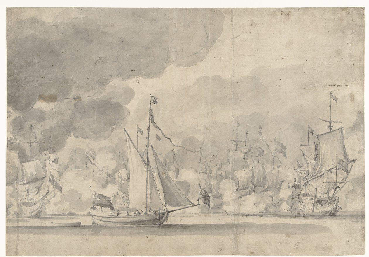 Seeschlacht bei Lowestoft am 13. Juni 1665 von Willem van de Velde (I)