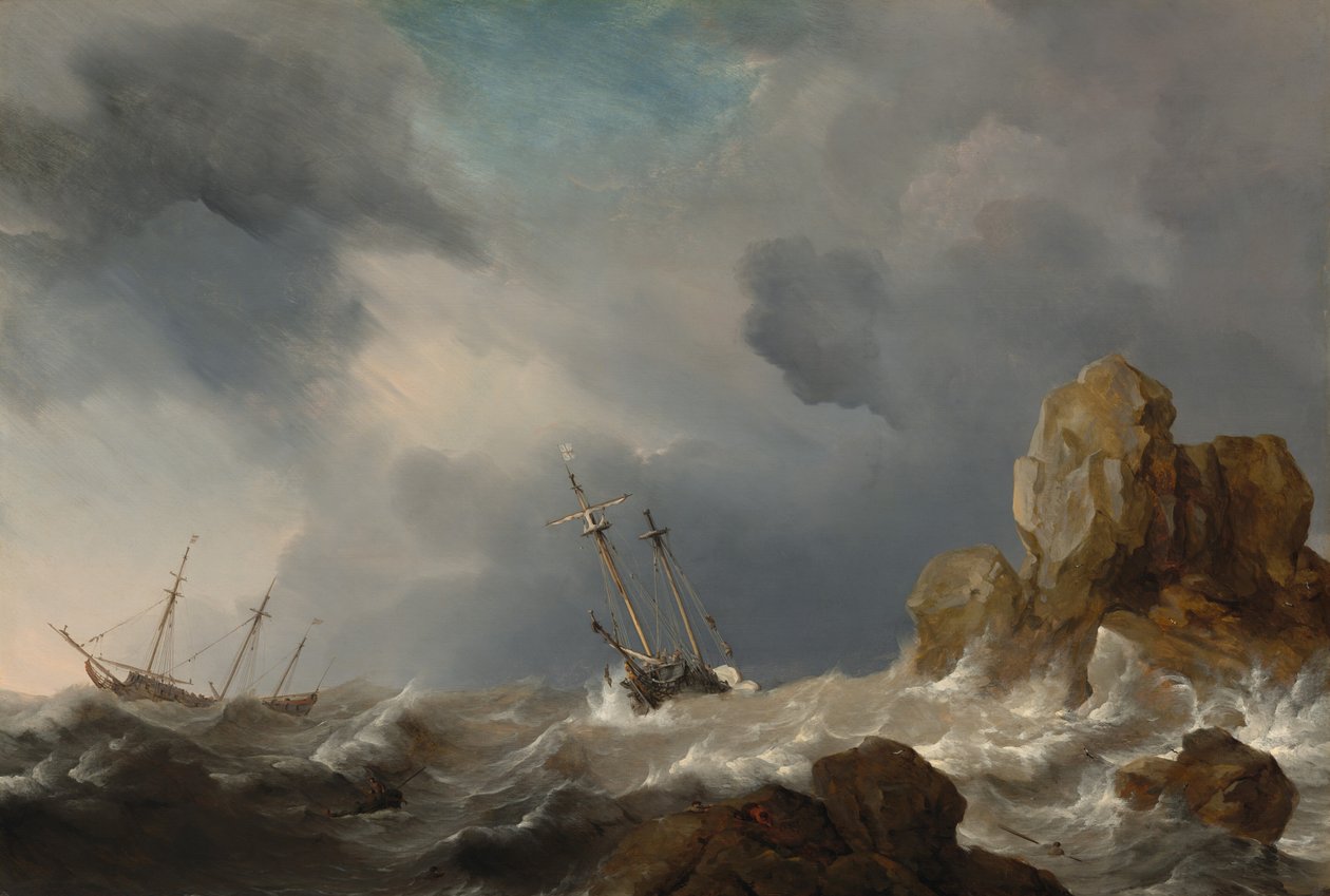 Schiffe in einem Sturm, 1660 von Willem van de Velde the Younger
