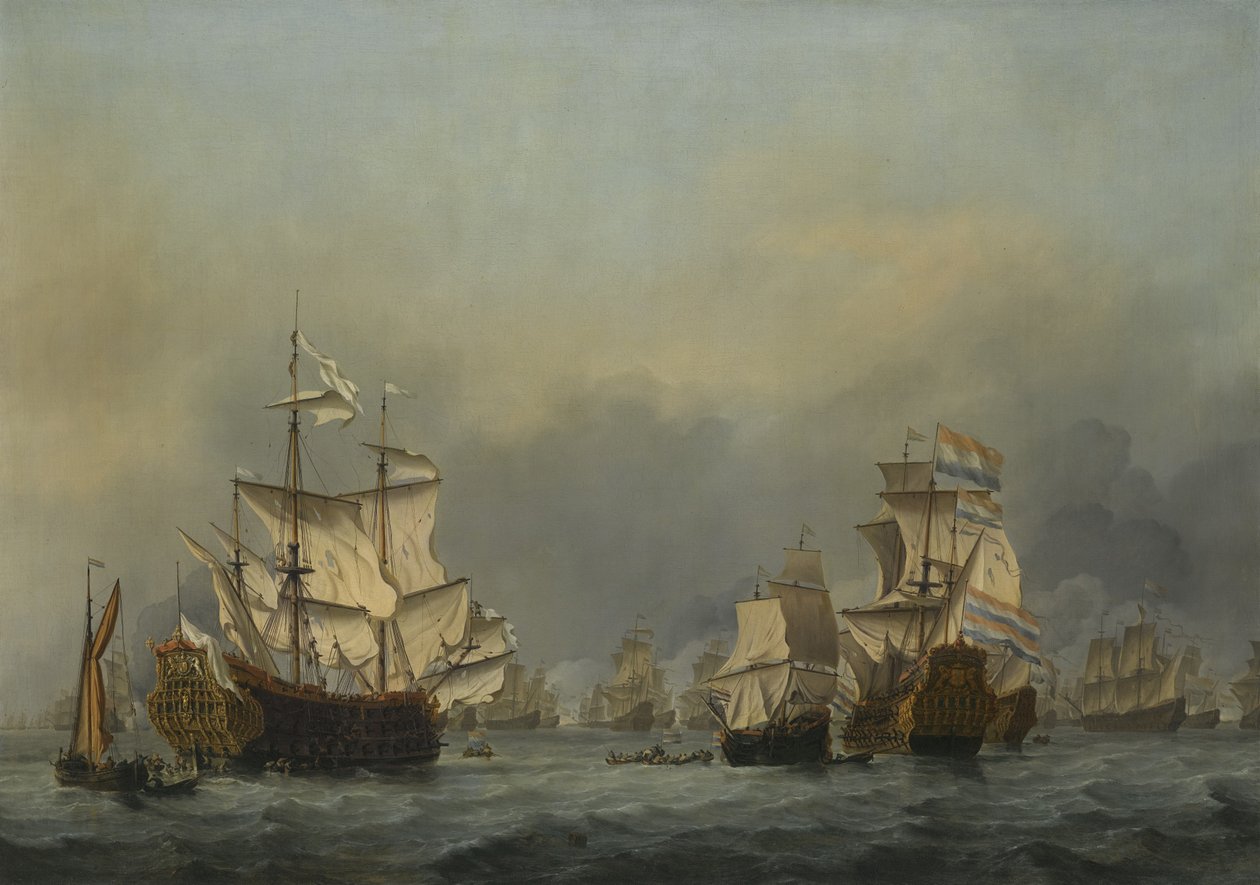 Die Vier-Tage-Schlacht, ca. 1670 von Willem van de Velde the Younger