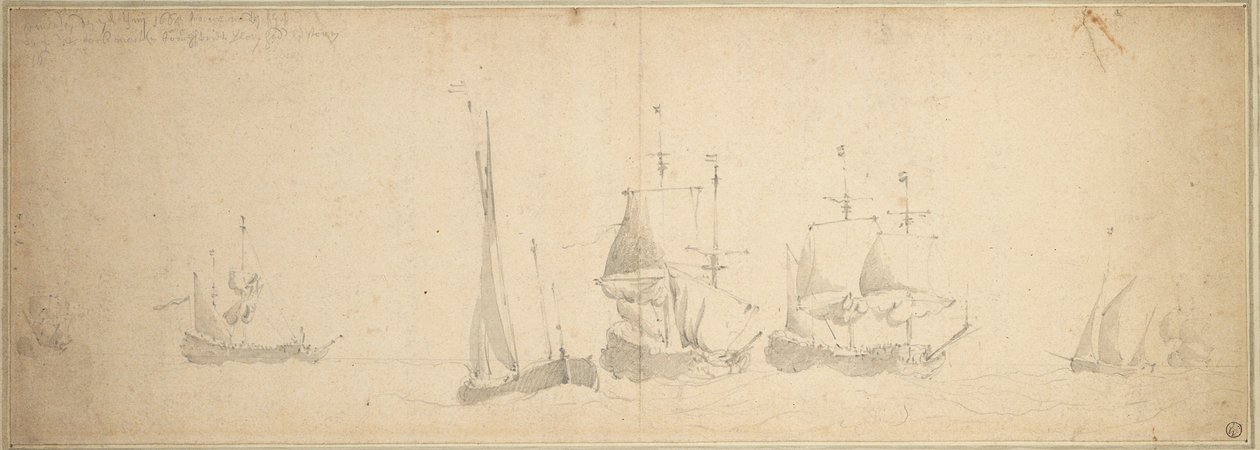 Niederländische Schiffe auf See, 28. Mai-7. Juni 1665 von Willem van de the Elder Velde