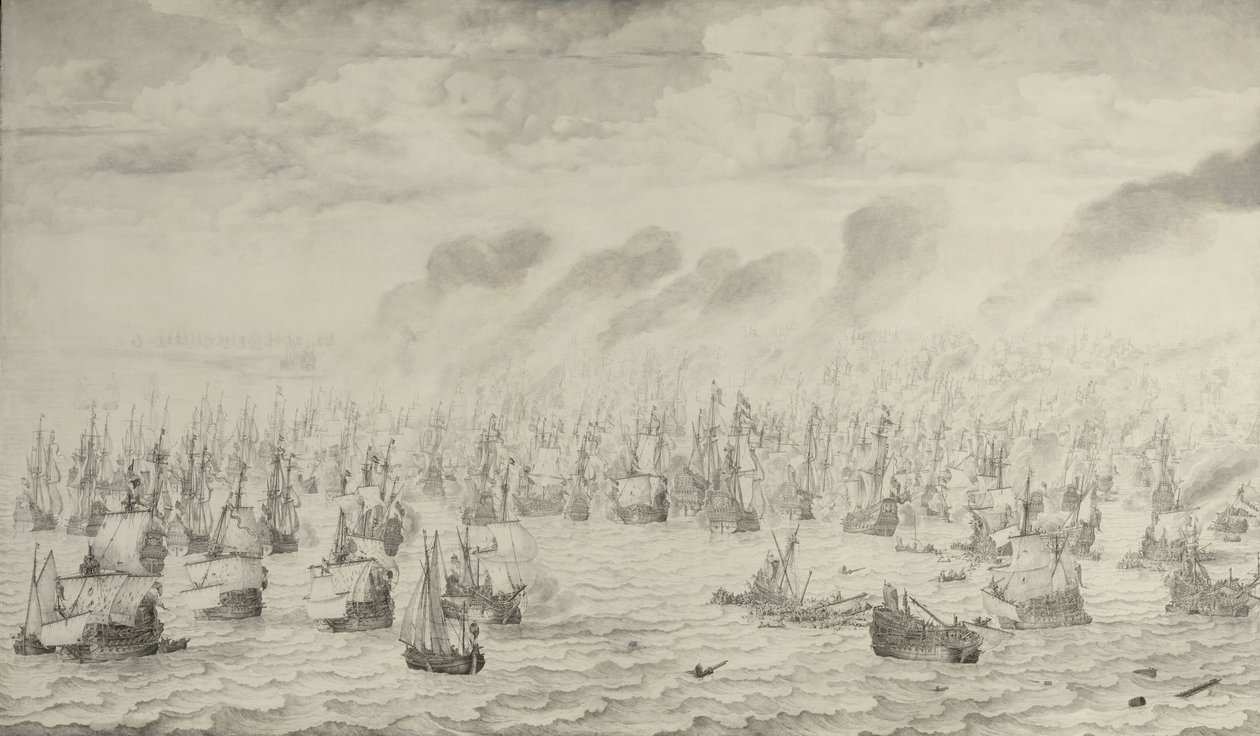 Die Schlacht von Terheide von Willem van de the Elder Velde