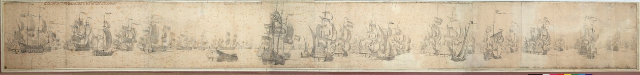 Die englischen und niederländischen Flotten am Tag nach der Schlacht von Solebay von Willem van de the Elder Velde