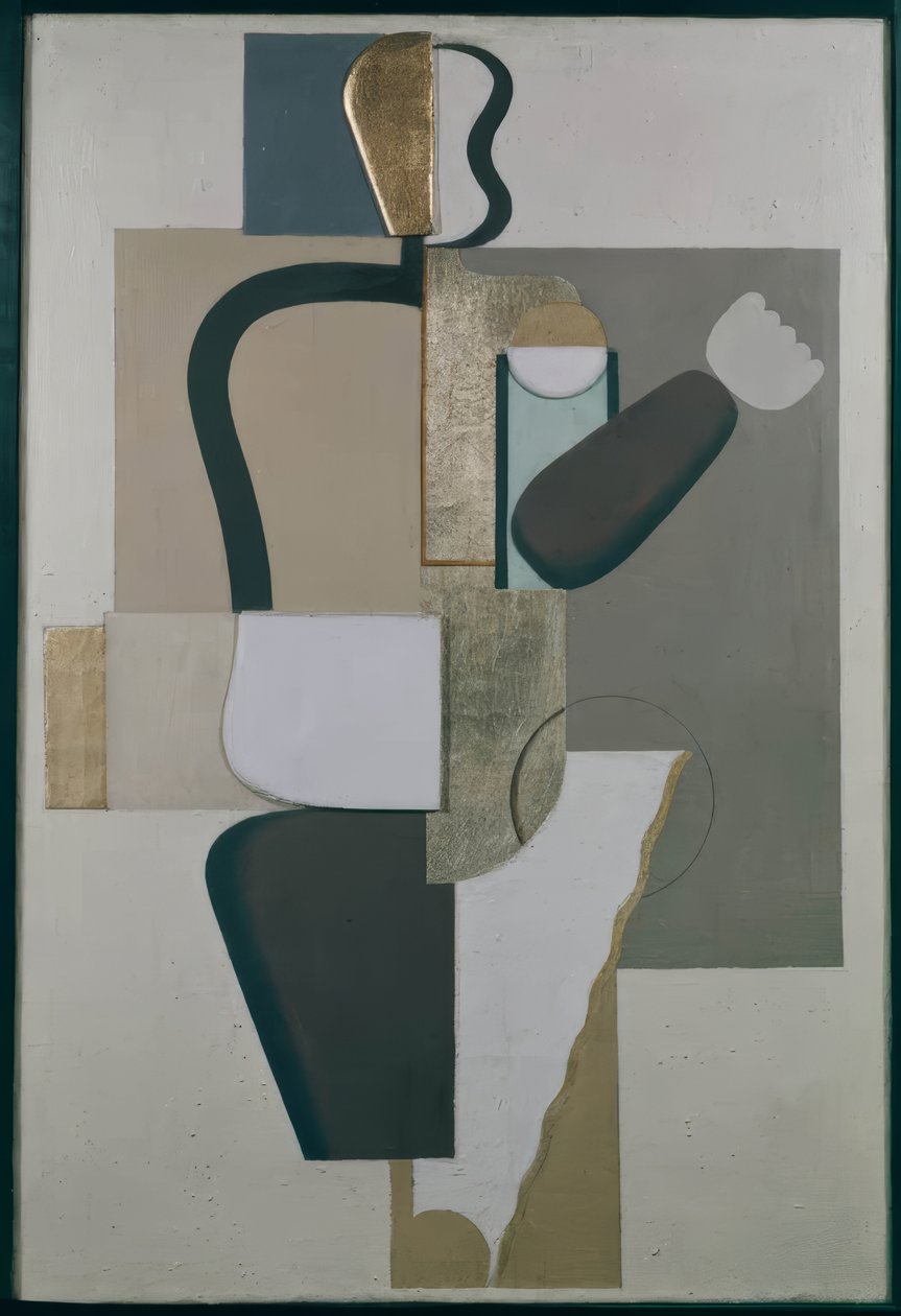 Mauerbild mit Metallen von Willi Baumeister