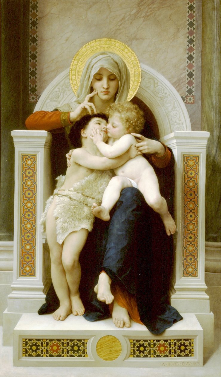 Die Jungfrau, Jesus und Johannes der Täufer von William Adolphe Bouguereau