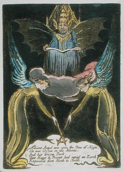 Albions Engel erhob sich..., Platte 12 aus Europa. Eine Prophezeiung, 1794 von William Blake