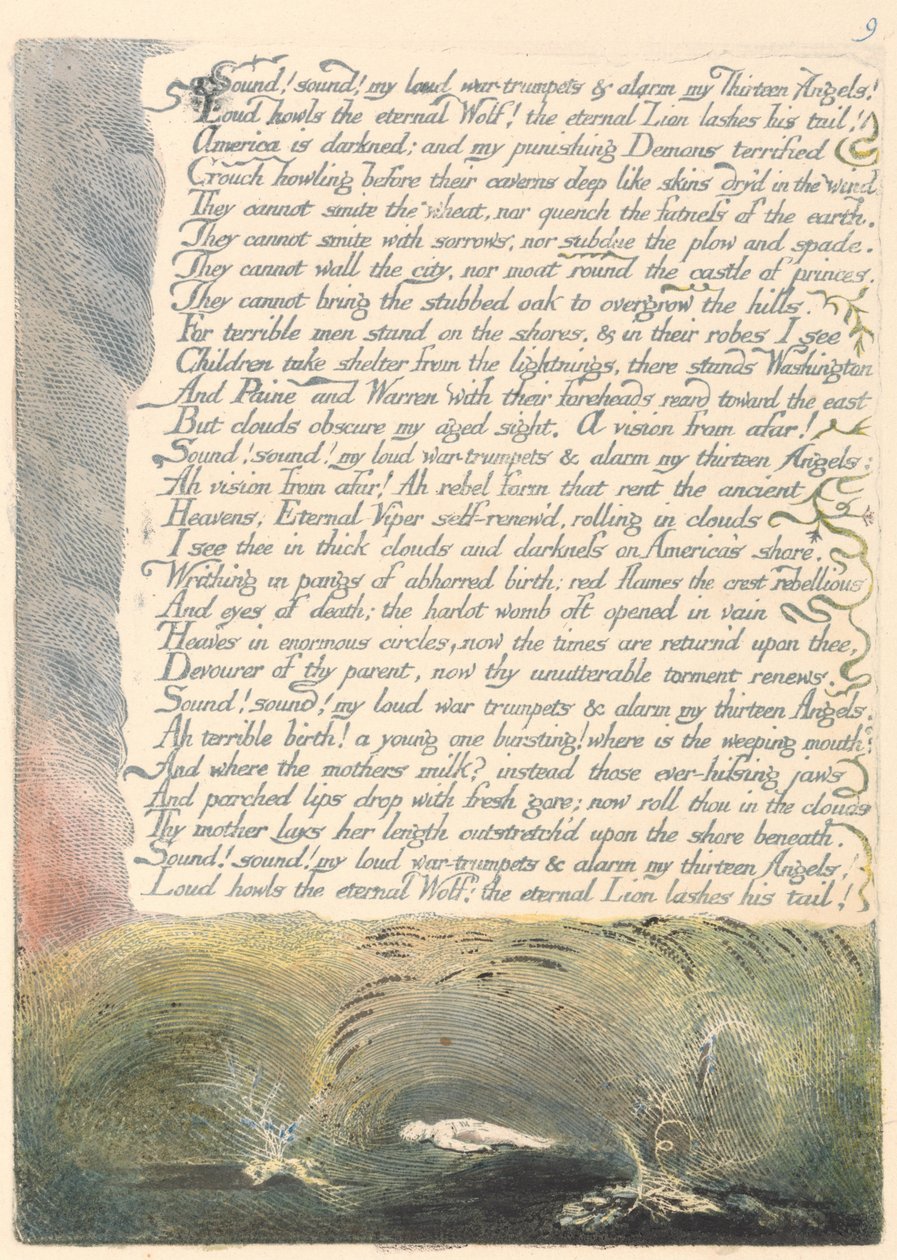 Amerika. Eine Prophezeiung, Platte 11 von William Blake