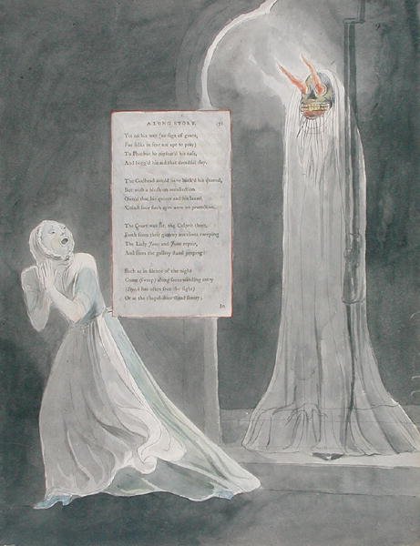 Design 31 für A Long Story in The Poems of Thomas Gray, veröffentlicht 1797-98 von William Blake