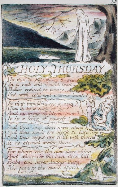Heiliger Donnerstag, Platte 38 (Bentley 33) aus Songs of Innocence and of Experience (Bentley Copy L) 1789-94 von William Blake