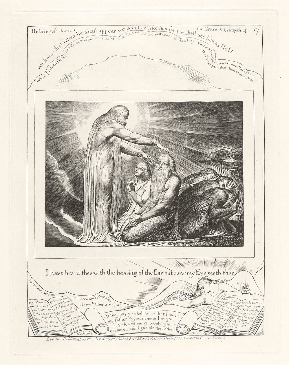 Ich habe dich mit dem Ohr gehört, aber jetzt sieht mein Auge dich, 1825 von William Blake