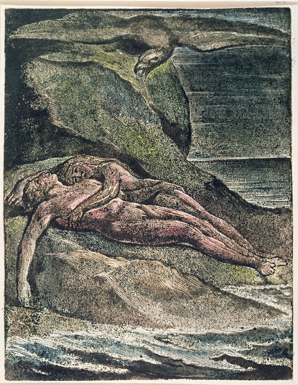 Milton ein Gedicht: Albion auf dem Felsen, 1804 von William Blake
