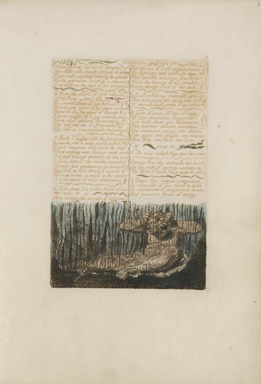 Versammlung um die trostlosen Wüsten..., Platte 6 aus Das Erste Buch von Urizen, 1794 von William Blake