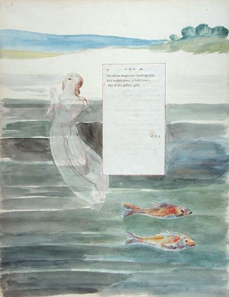 Ode auf den Tod einer Lieblingskatze, aus den Gedichten von Thomas Gray, veröffentlicht 1797-98 von William Blake