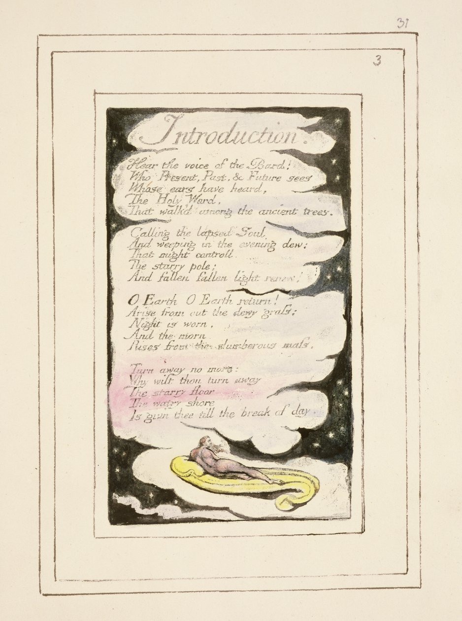 Einführung in Songs of Experience: Platte 31 aus Songs of Innocence and of Experience (Kopie R) ca. 1802-08 von William Blake