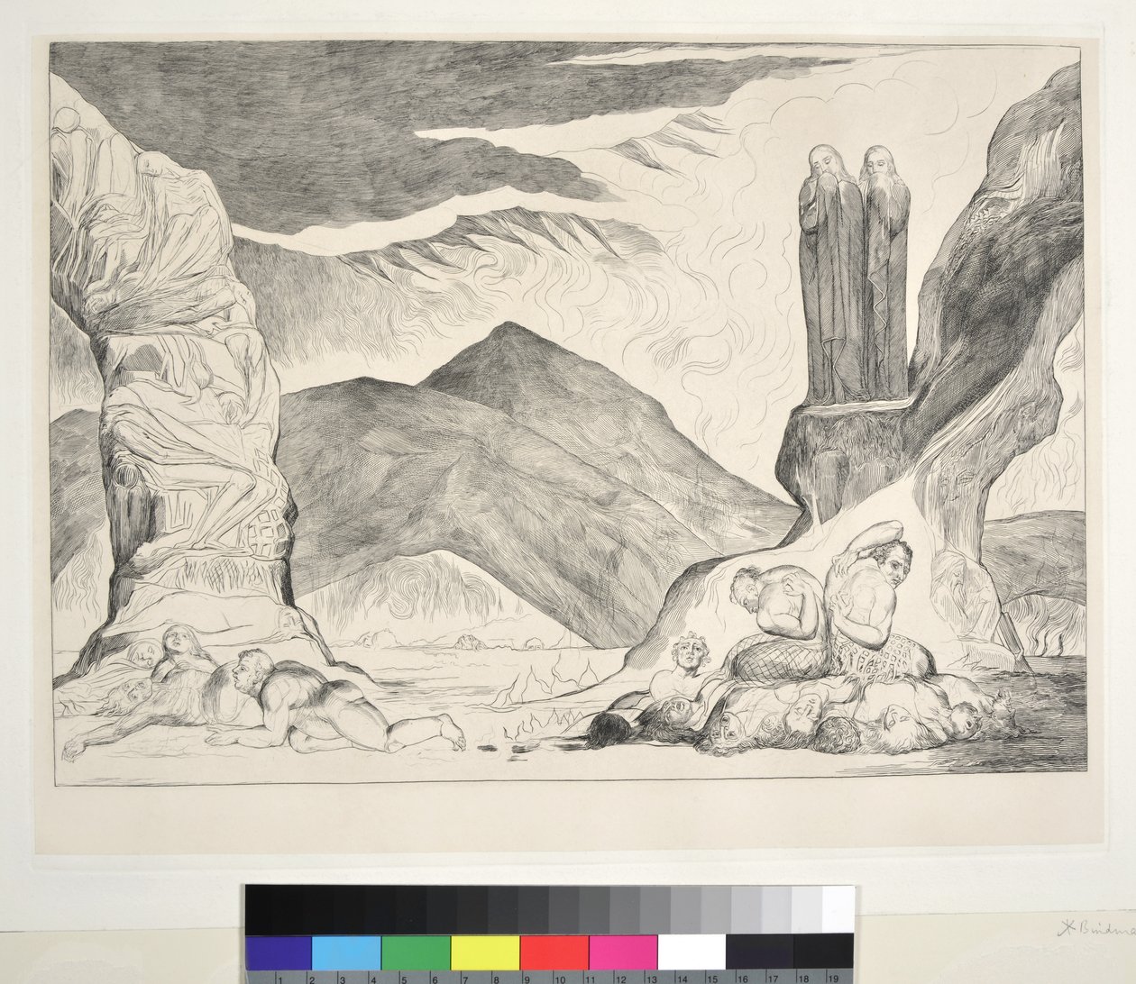 Der Kreis der Fälscher: Dante und Virgil bedecken ihre Nasen wegen des Gestanks, Inferno, Canto XXIX, Illustration zur 
