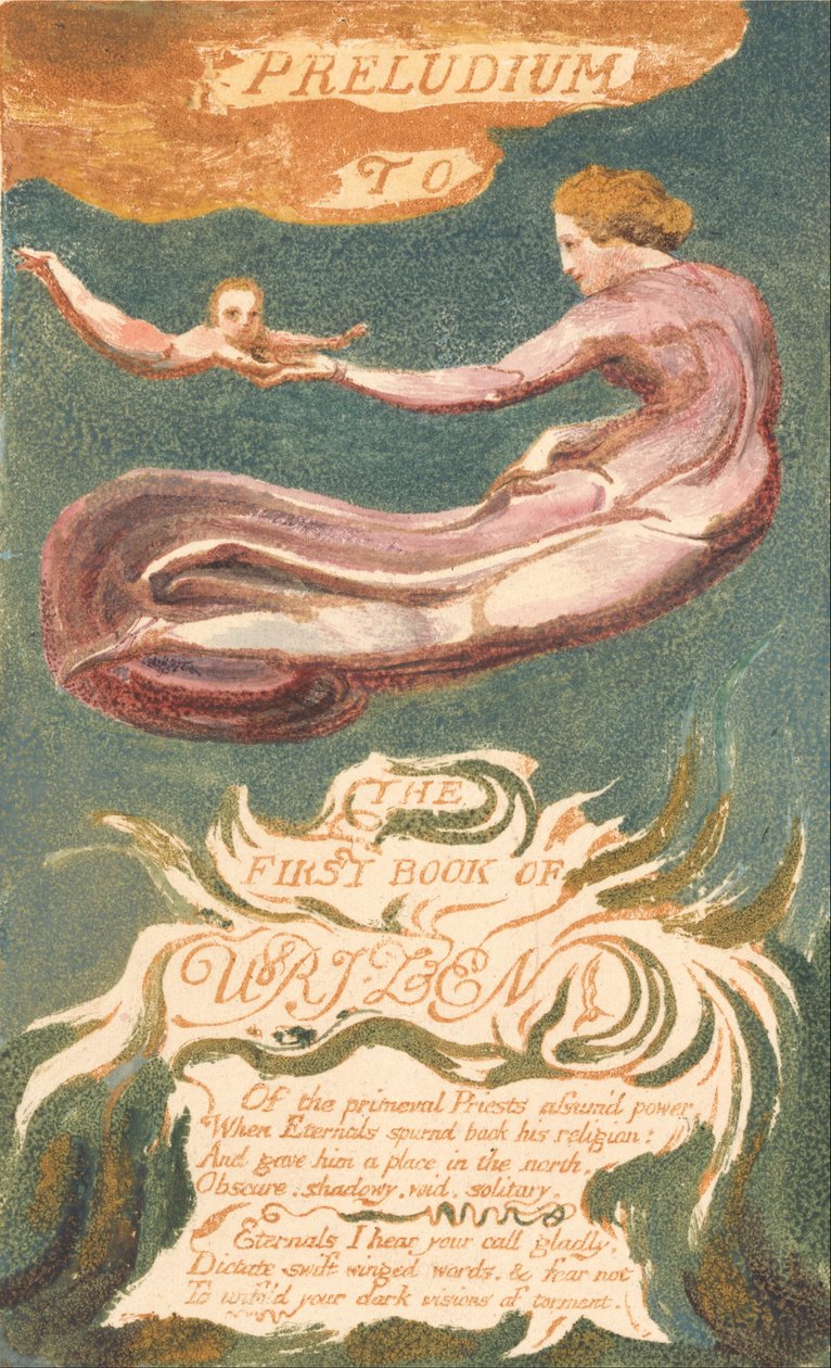 Das erste Buch von Urizen, Tafel 2, Präludium zum Buch von Urizen (Bentley 2a) von William Blake