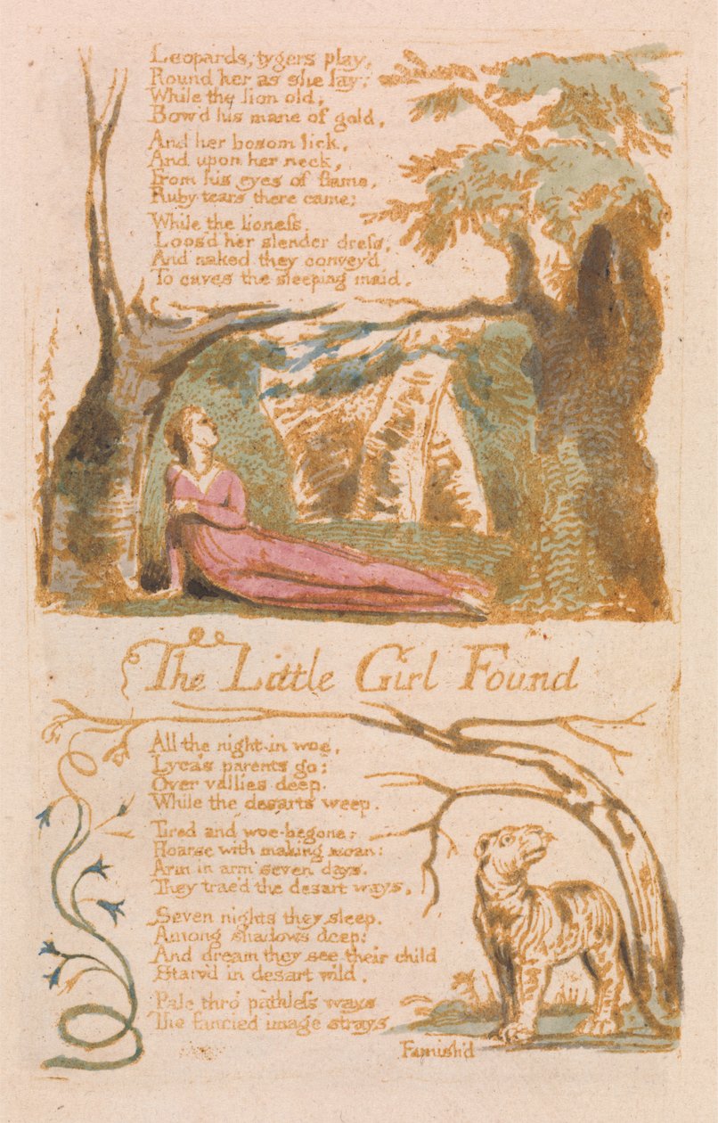 Das gefundene kleine Mädchen, Platte 6 aus Songs of Innocence, 1789 von William Blake