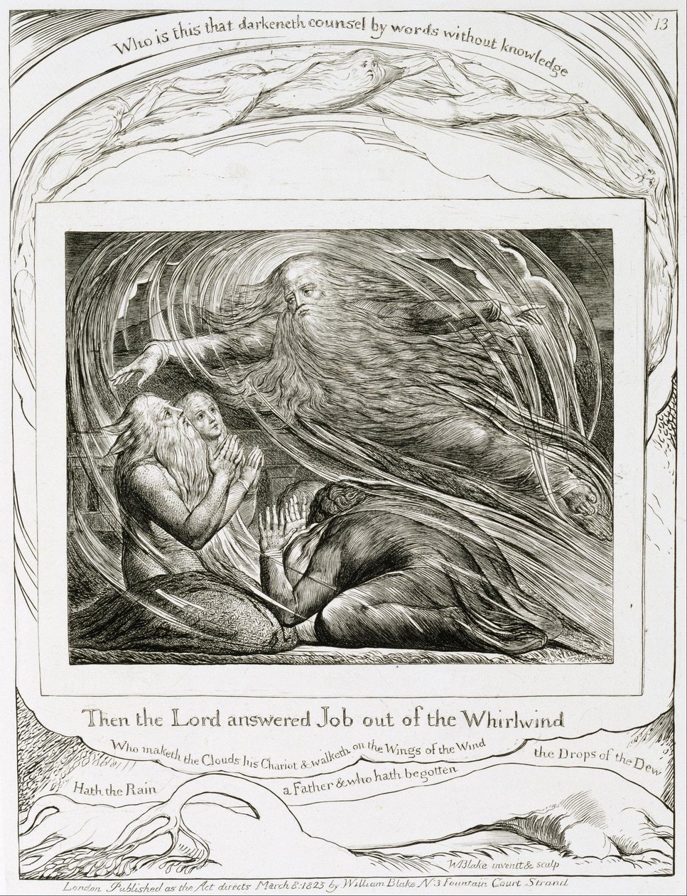 Der Herr antwortet Hiob aus dem Wirbelwind von William Blake
