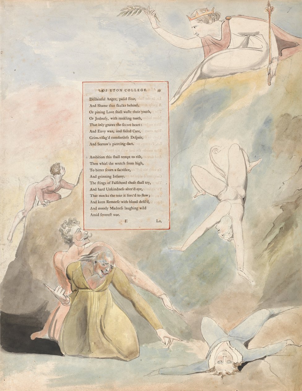 Die Gedichte von Thomas Gray, Design 19, Ode auf eine entfernte Aussicht auf das Eton College von William Blake