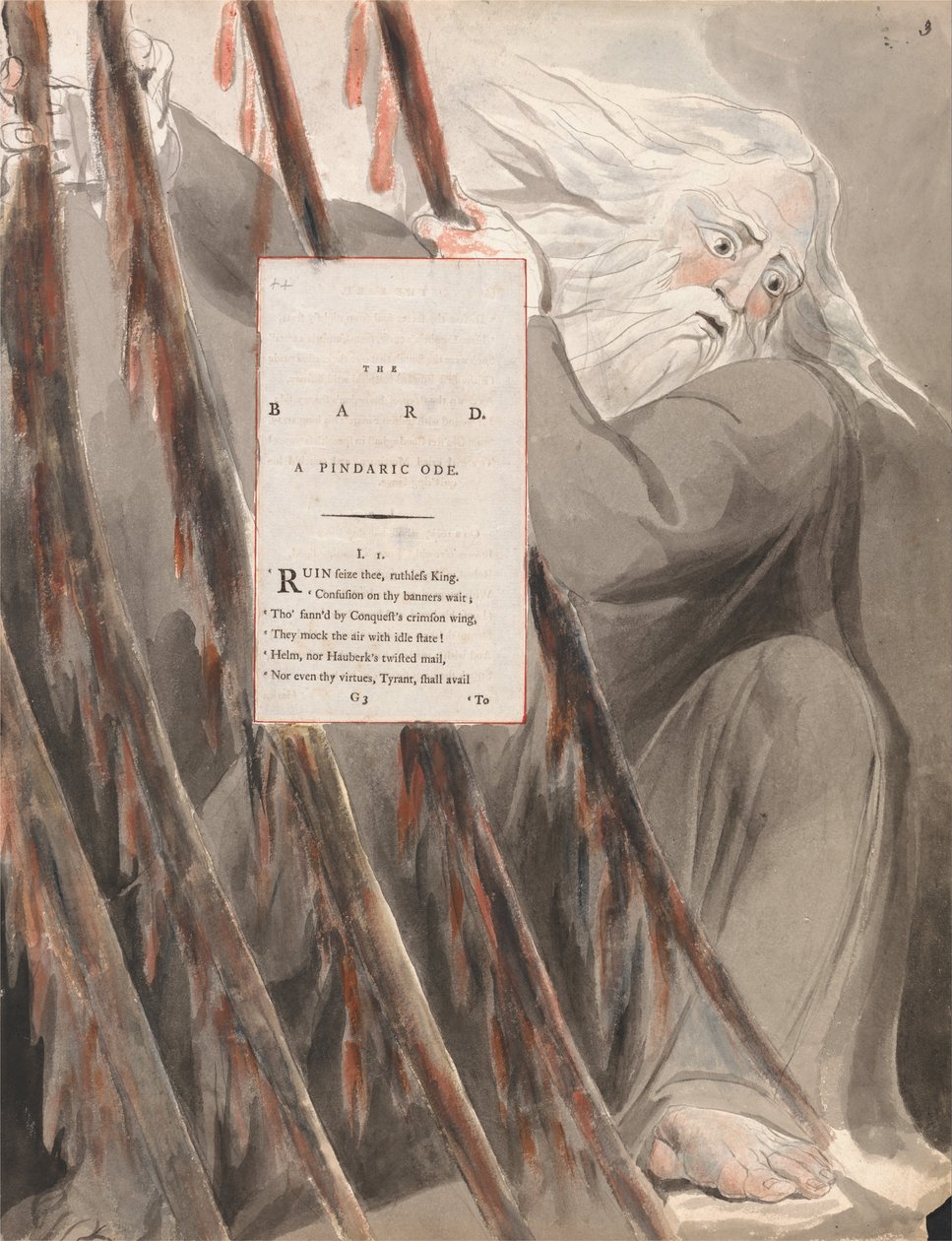 Die Gedichte von Thomas Gray, Design 55, Der Barde von William Blake