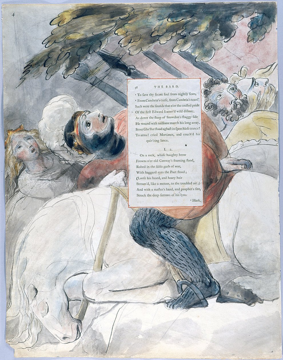 Die Gedichte von Thomas Gray, Design 56, Der Barde 04 von William Blake