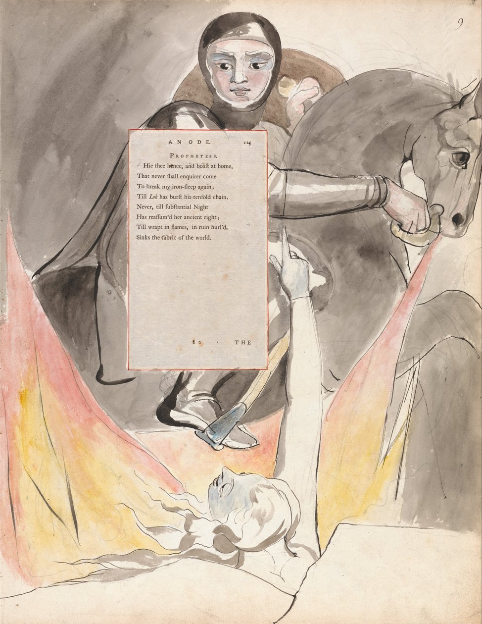 Die Gedichte von Thomas Gray, Design 85, Der Abstieg Odins von William Blake