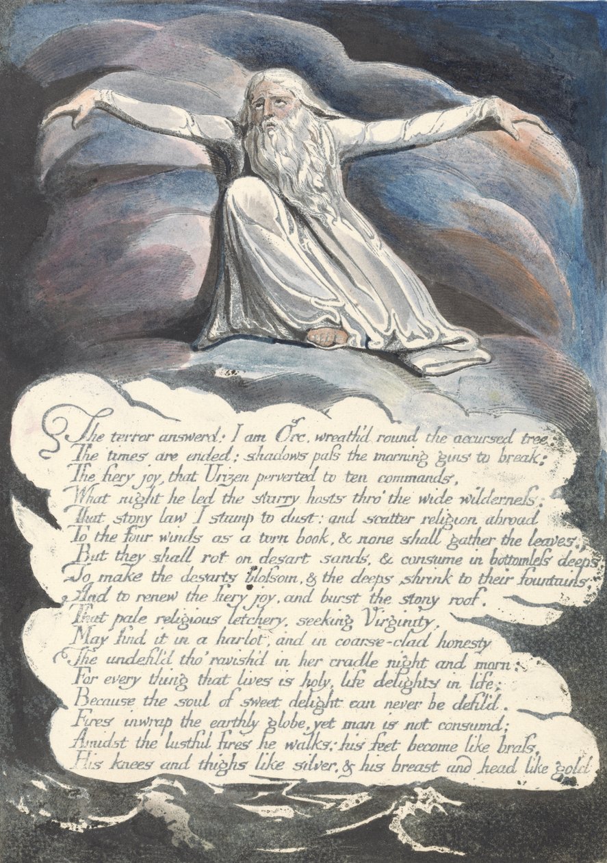 Der Schrecken antwortete..., Platte 10 aus Amerika: Eine Prophezeiung, 1793 von William Blake