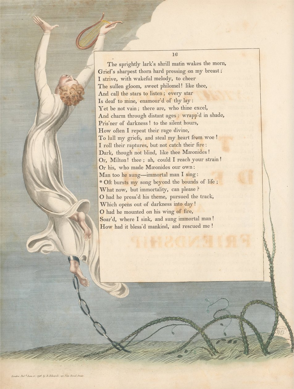 Youngs Nachtgedanken, Seite 16, Oft bricht mein Lied über die Grenzen des Lebens hinaus von William Blake