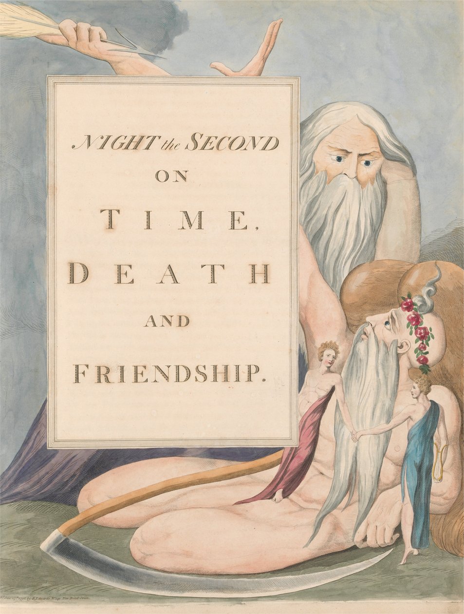 Youngs Nachtgedanken, Seite 17, Nacht die Zweite, über Zeit, Tod und Freundschaft von William Blake