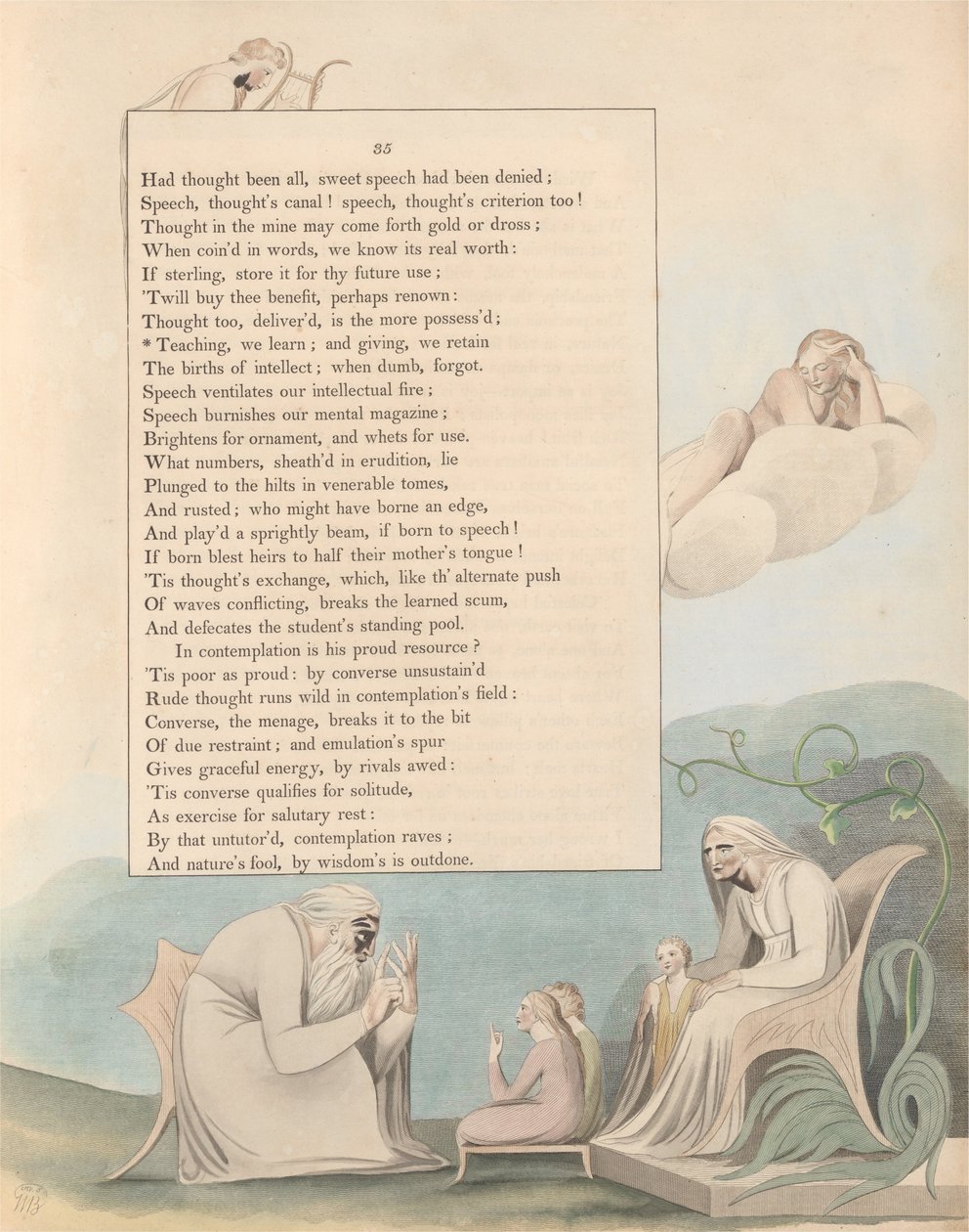 Youngs Nachtgedanken, Seite 35, Lehrend lernen wir; und gebend behalten wir von William Blake