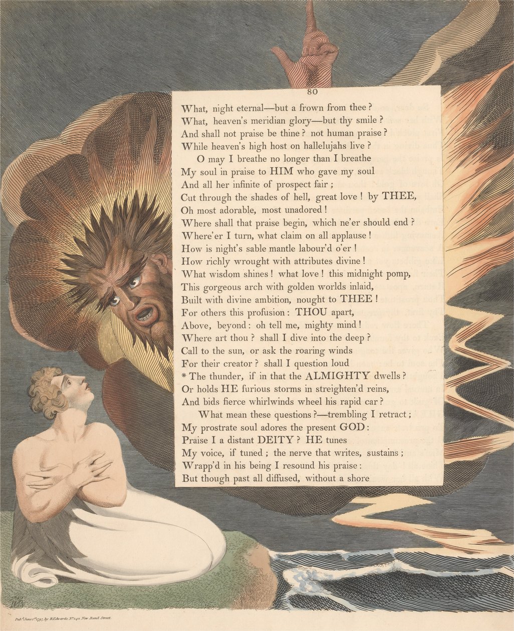 Youngs Nachtgedanken, Seite 80, Der Donner, wenn darin der Allmächtige wohnt von William Blake