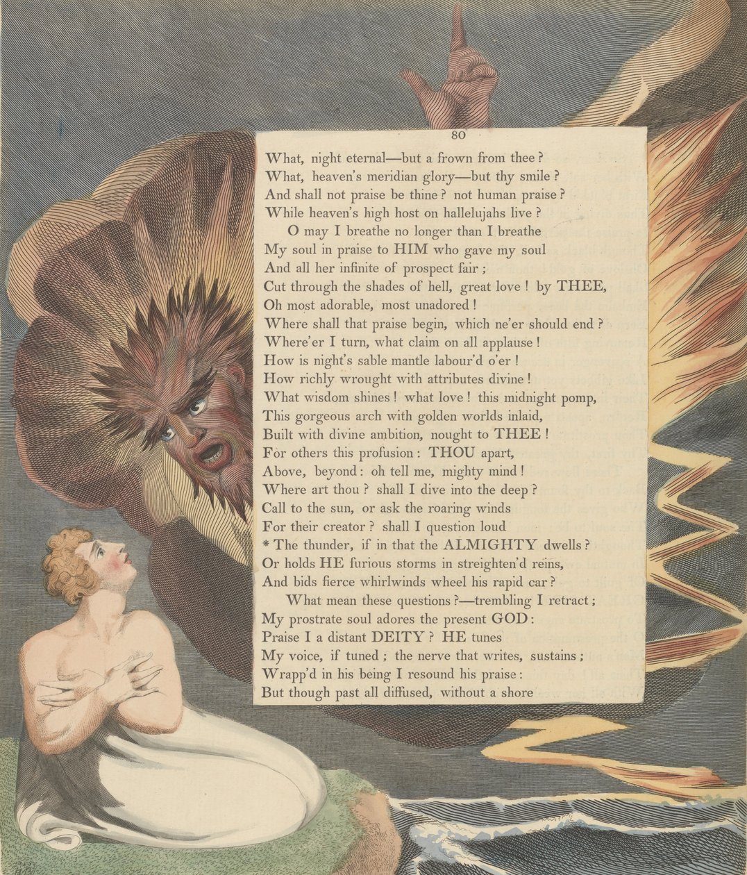 Youngs Nachtgedanken, Seite 80, Der Donner, wenn darin der Allmächtige wohnt von William Blake