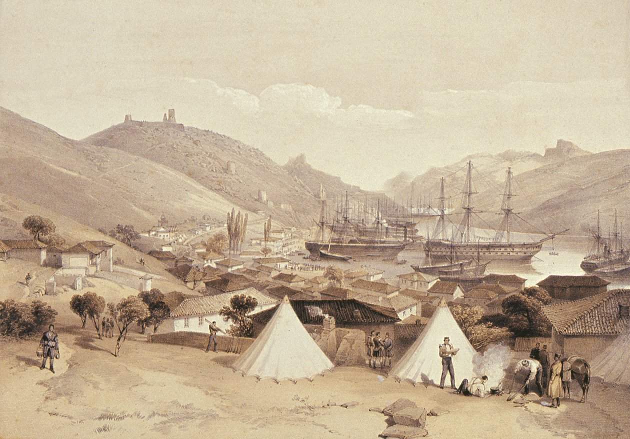 Balaklava mit Blick auf das Meer, 1855 von William Crimea Simpson