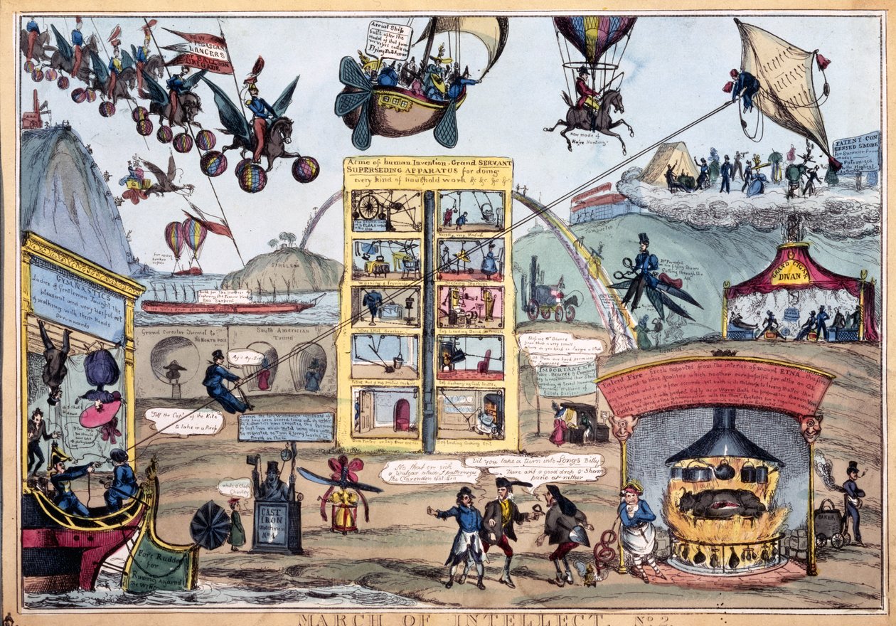 Marsch des Intellekts Nr. 2, veröffentlicht von Thomas McLean, ca. 1827 von William Heath