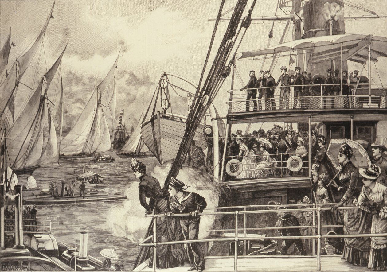 Der Prinz von Wales startet das Jubiläums-Yachtrennen von William Heysham after Overend