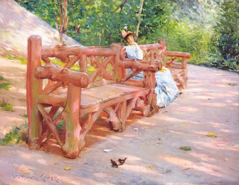 Parkbank-Date von William Merritt Chase