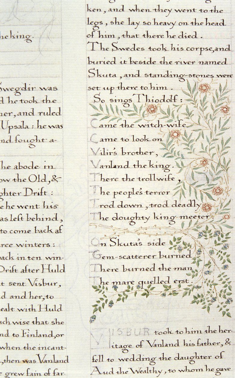 Fragment aus Die Geschichte der Ynglings von William Morris