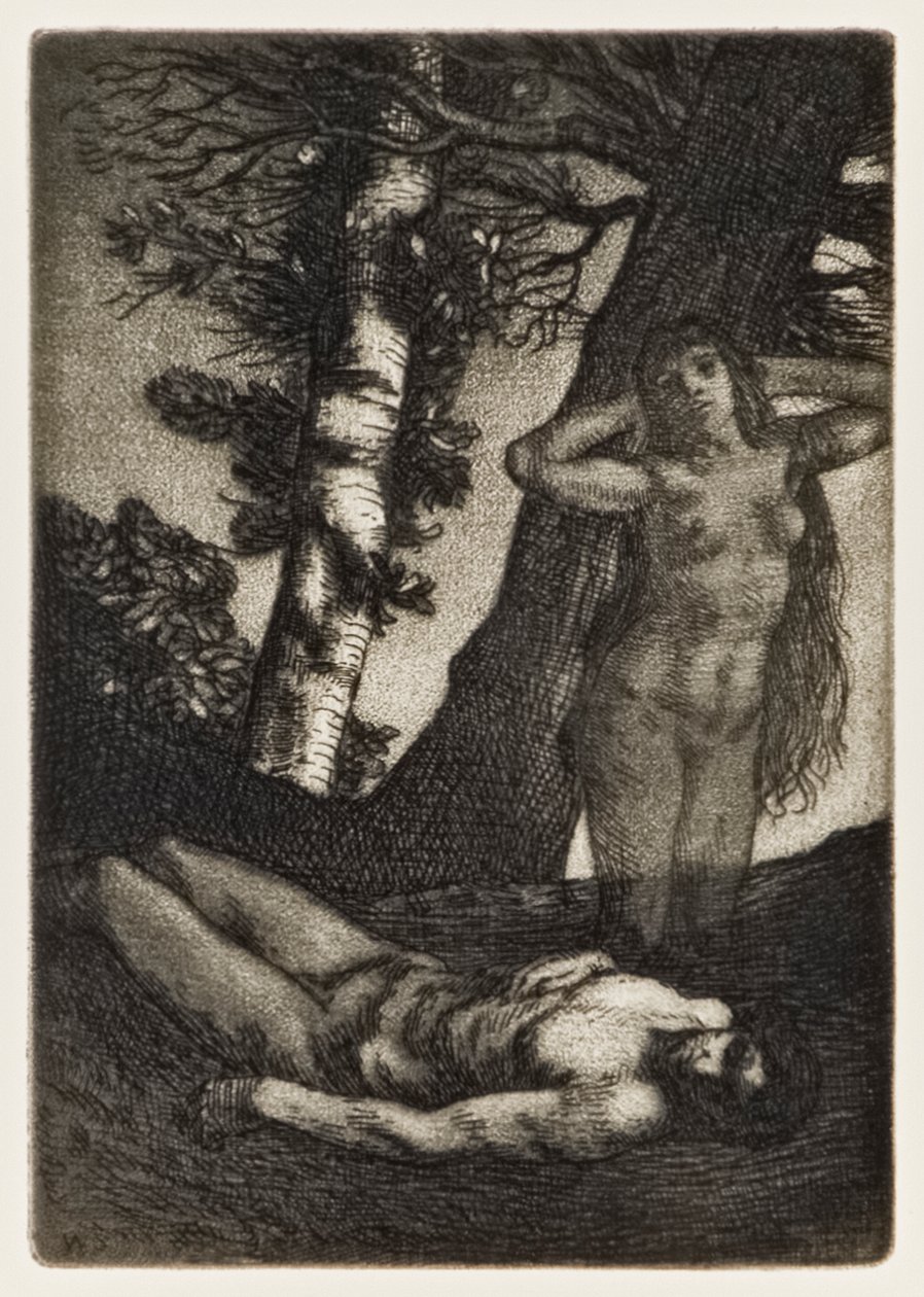 Die Erschaffung Evas aus Das verlorene Paradies von John Milton, eine Serie von 12 Illustrationen von William Strang von William Strang