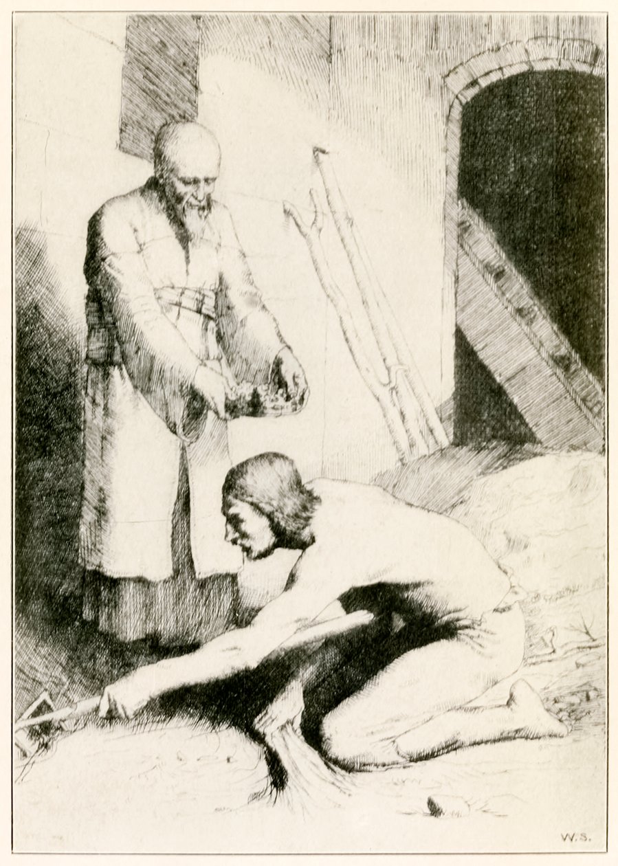 Der Mann mit dem Schmutzrechen aus Der Pilgerreise von John Bunyan, Illustration von William Strang von William Strang