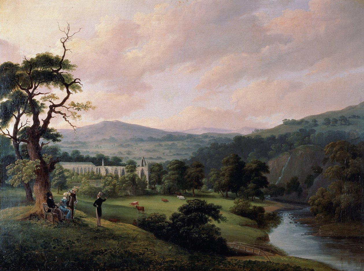 Bolton Abbey vom Fluss Wharfe von Joseph Mallord William Turner