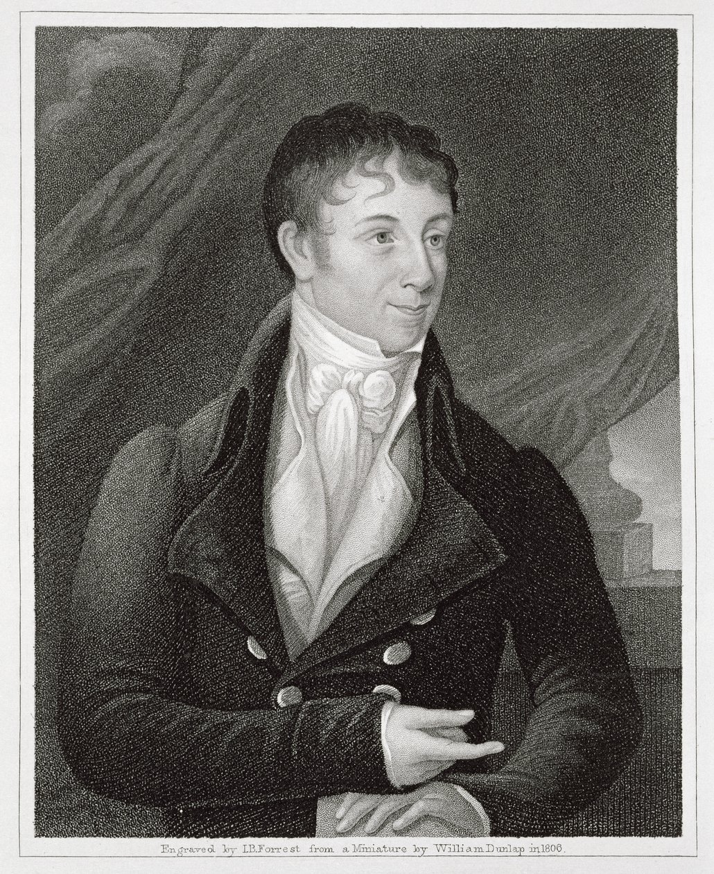 Porträt von Charles Brockden Brown (1771-1810), graviert von John B. Forrest (1814-70) von William (after) Dunlap