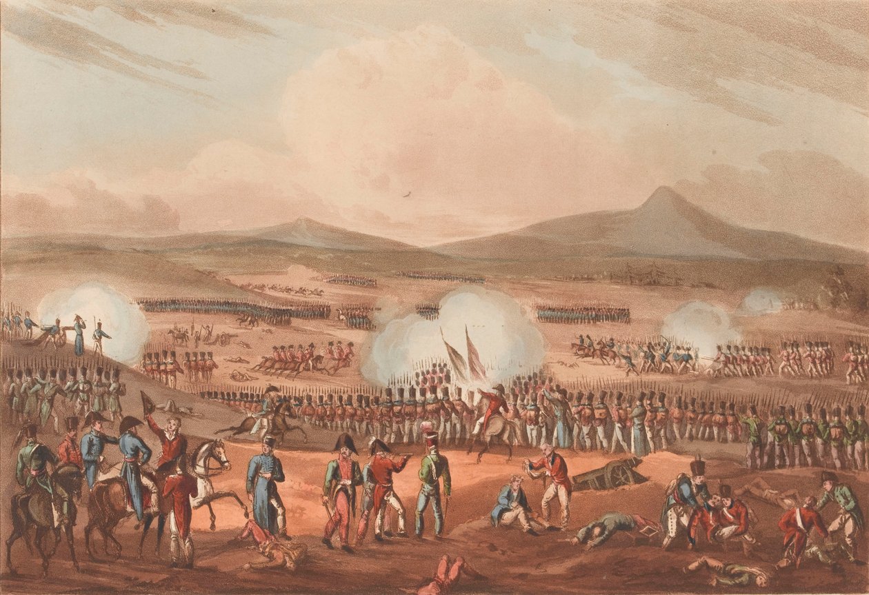 Schlacht von Fuentes de Oñoro, 5. Mai 1811 (Aquatinta, koloriert) von William (after) Heath