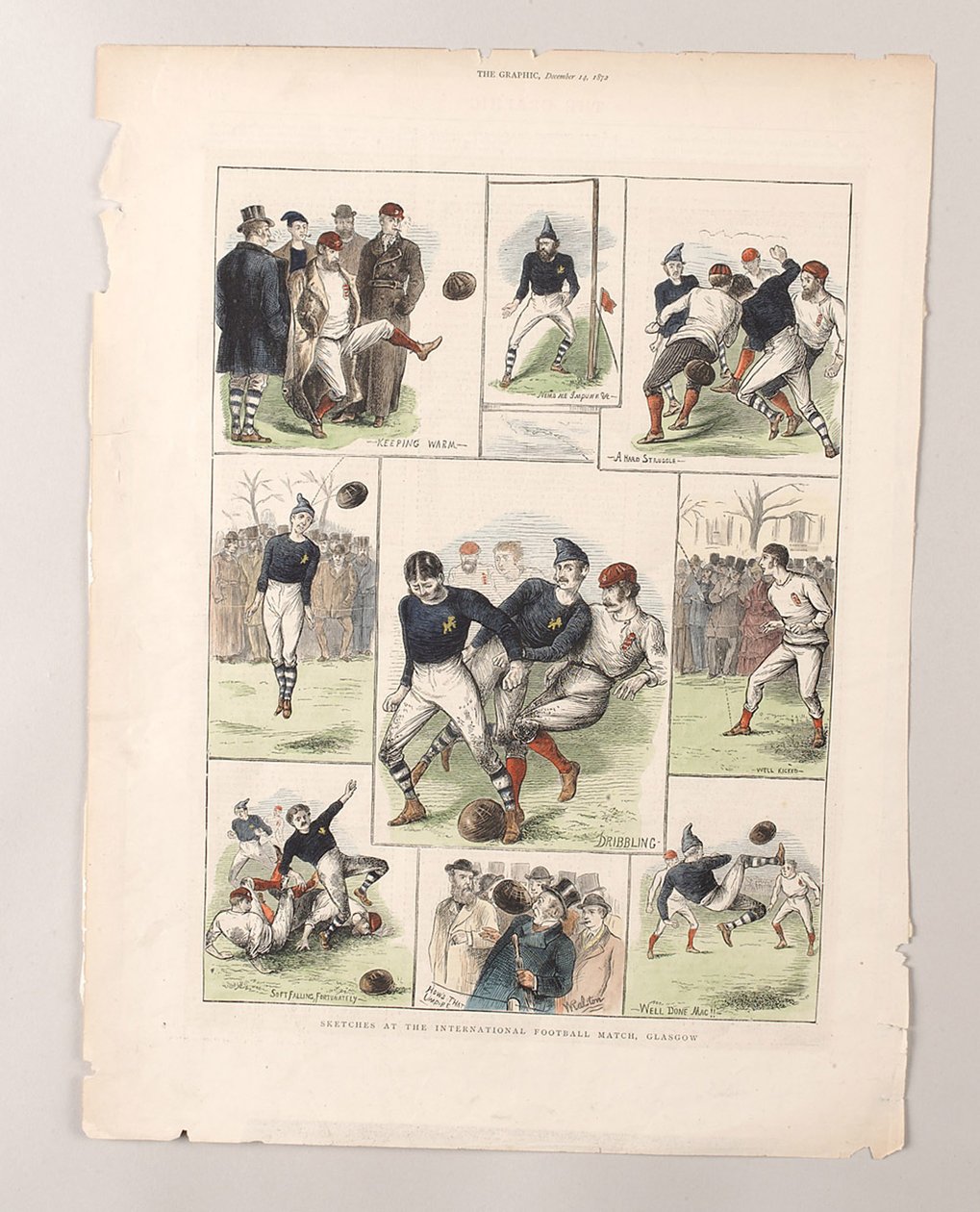 Skizzen beim internationalen Fußballspiel, Glasgow von William (after) Ralston