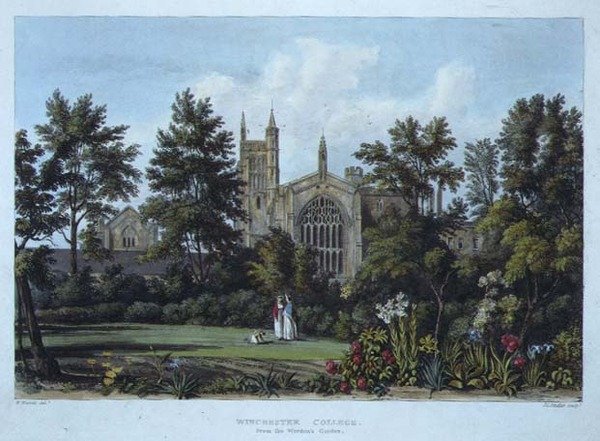 Winchester College vom Garten des Wächters, aus 