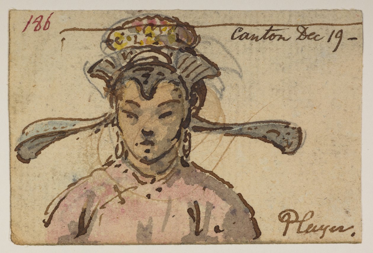 Spieler. Kanton 19. Dez. aus einem Album mit 372 Zeichnungen von Landschaften, Küstenlinien, Kostümen und Alltagsleben, erstellt während der Botschaft von Lord Macartney an den Kaiser von China, zwischen 1792 und 1794 von William Alexander