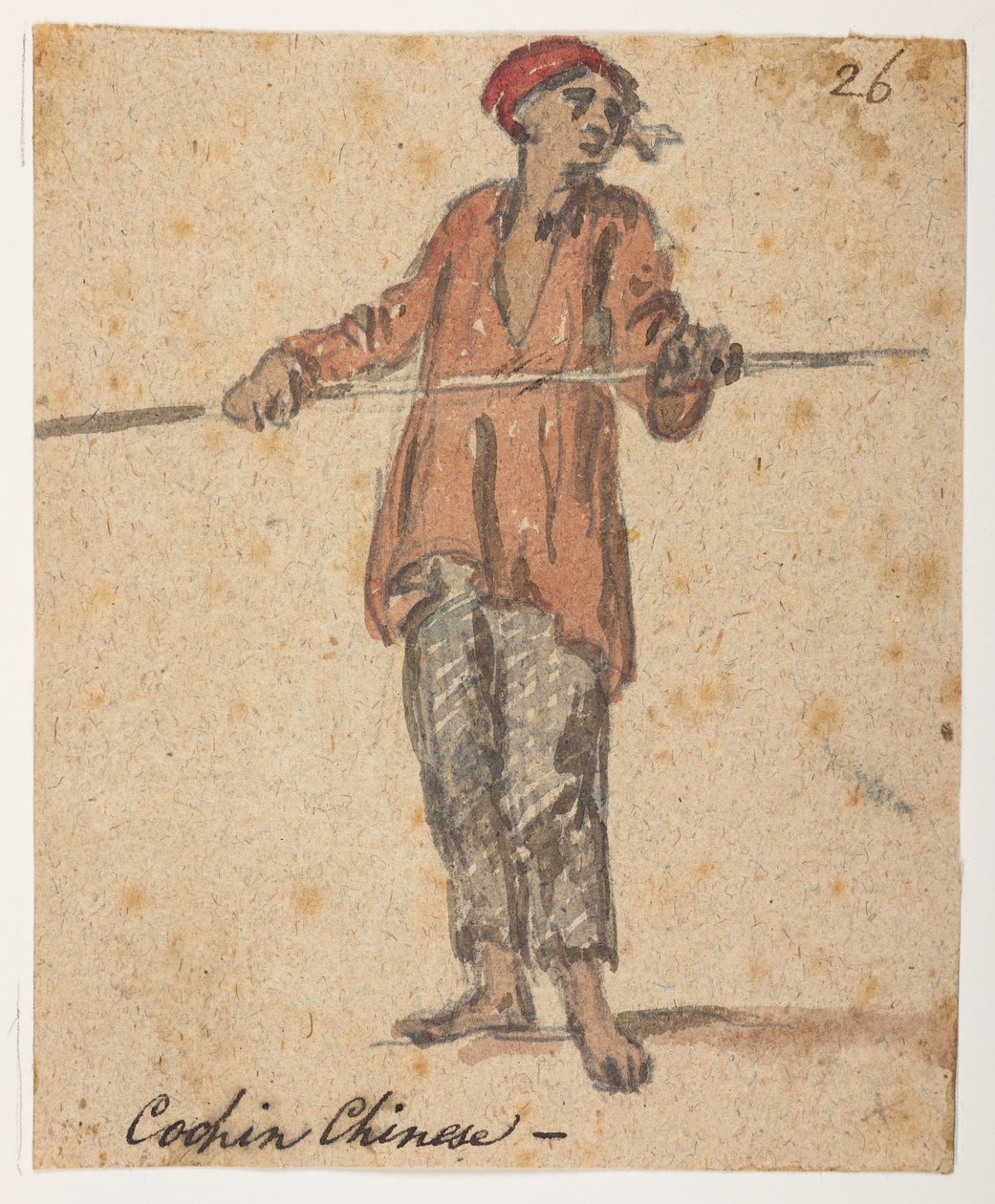 26 Cochin Chinese, aus einem Album von 372 Zeichnungen von Landschaften, Küstenlinien, Kostümen und Alltagsleben während der Lord Macartney-Botschaft an den Kaiser von China, zwischen 1792 und 1794 von William Alexander