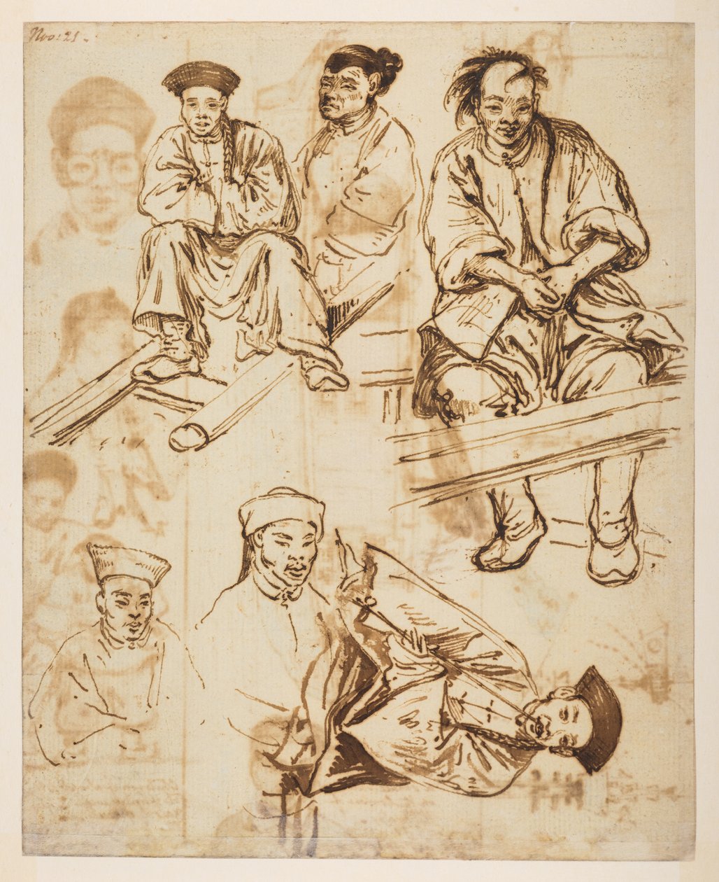 [f.57 140v Figurenstudien, chinesische Männer, 